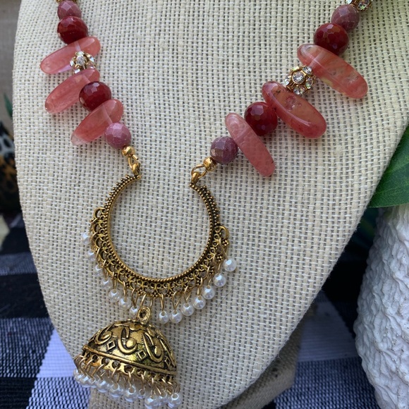 Handmade multi-stone & crystal bohemian necklace 💎❤️🌸 - Picture 3 of 8